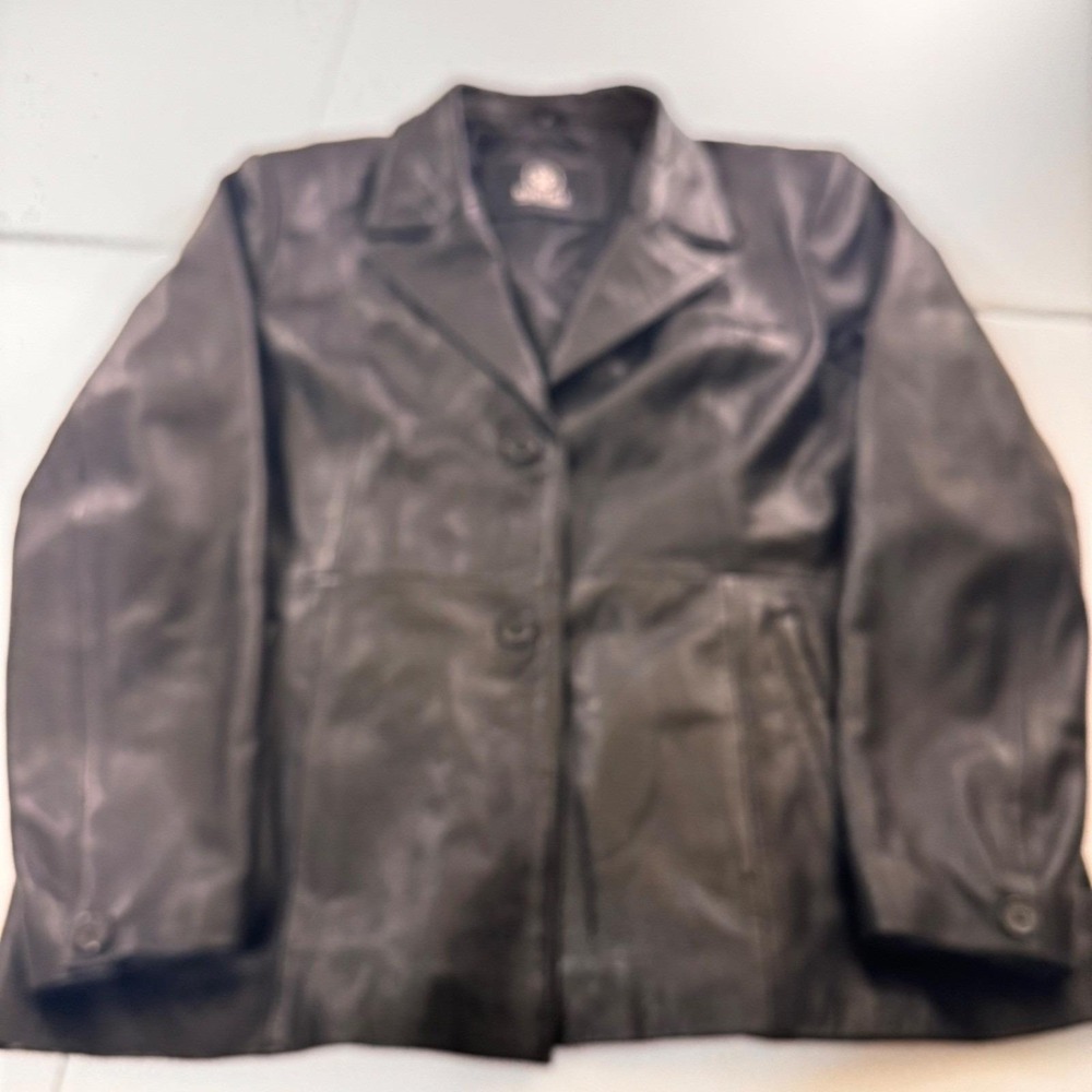 WHET BLU Luxury Outerwear NY Black Leather Blazer Jacket 3XL Style WBL3001